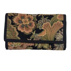 Women's Vintage Boho Floral Tapestry Velcro Wallet - 7.25in x 4.5in